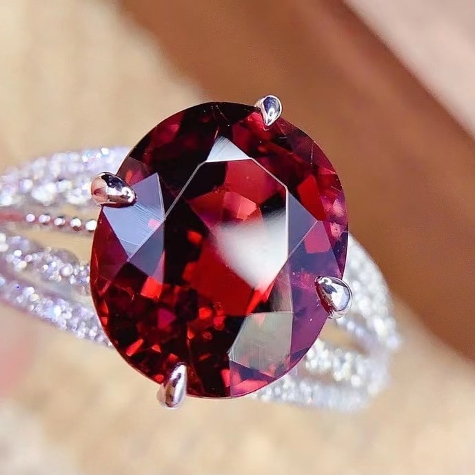 14k Gold 4.8 Ct Natural Tourmaline & Diamond Ring - 5