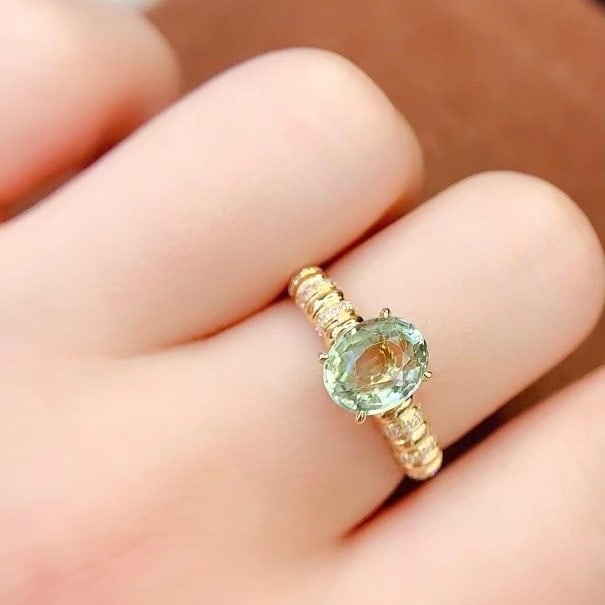 14k Gold 2.08 Ct Natural Tourmaline & Diamond Ring - 4