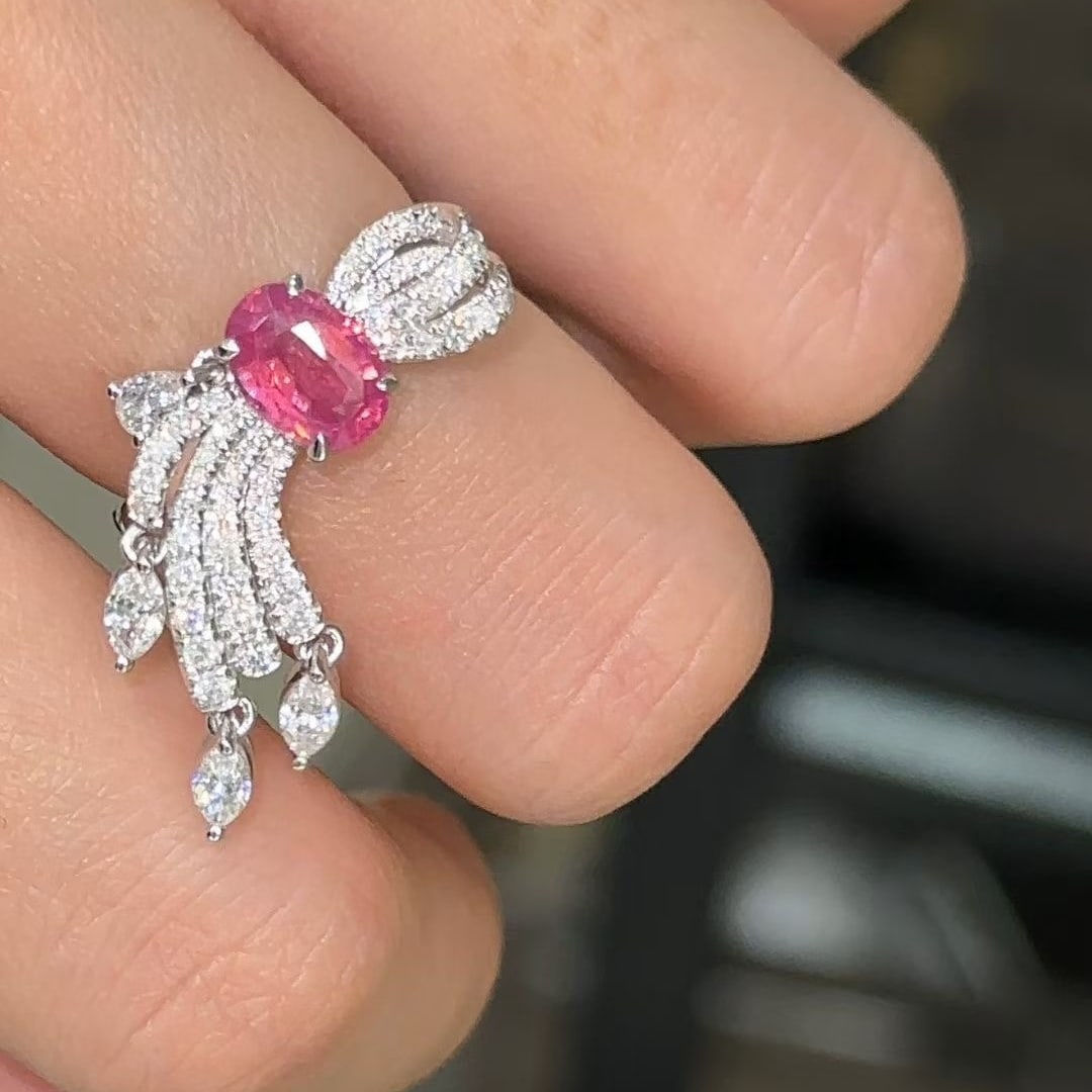 14k Gold 1.02 Ct Natural Spinel & Diamond Ring - 3