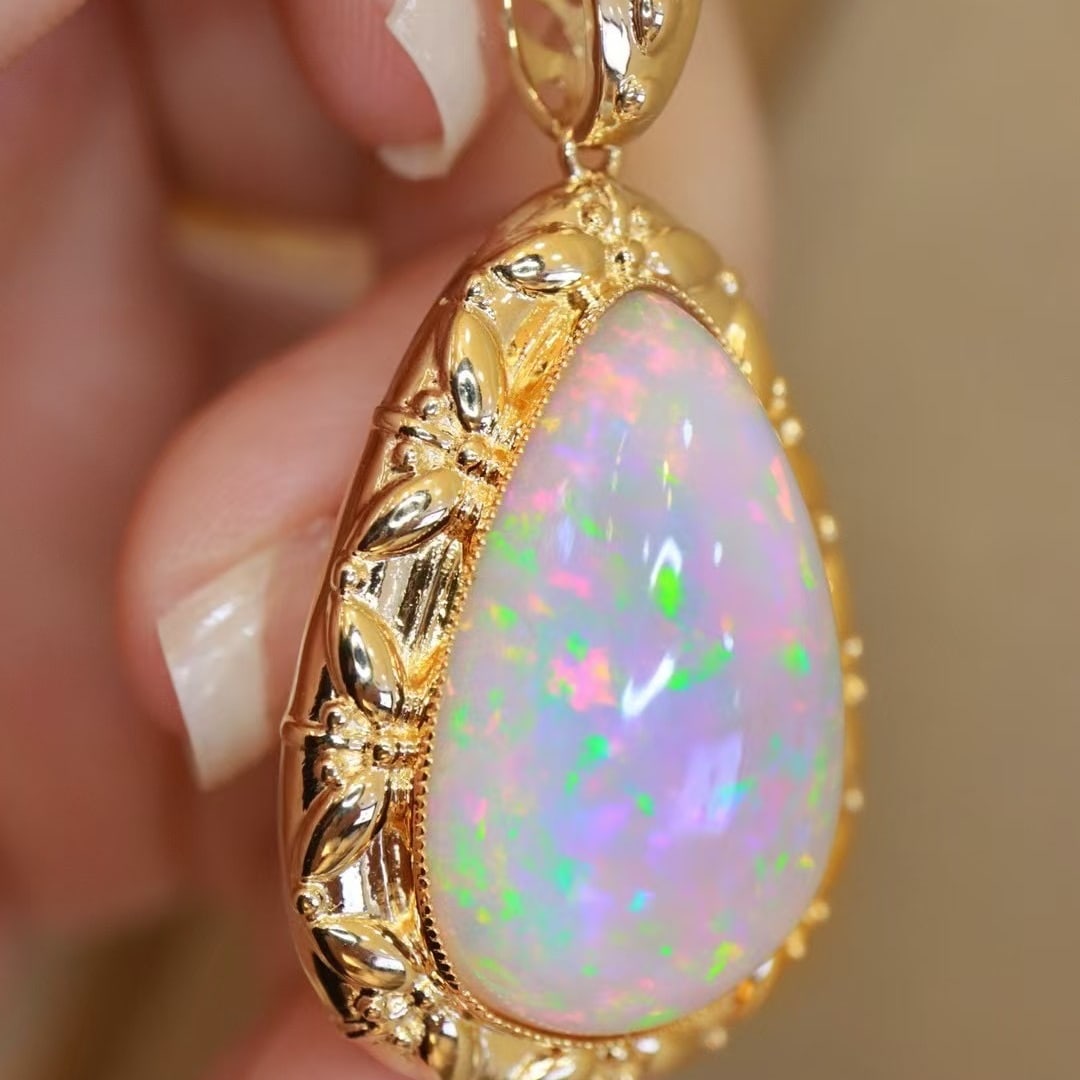 14k Gold 20.46 Ct Natural Opal Pendant( Without Chain ) - 4