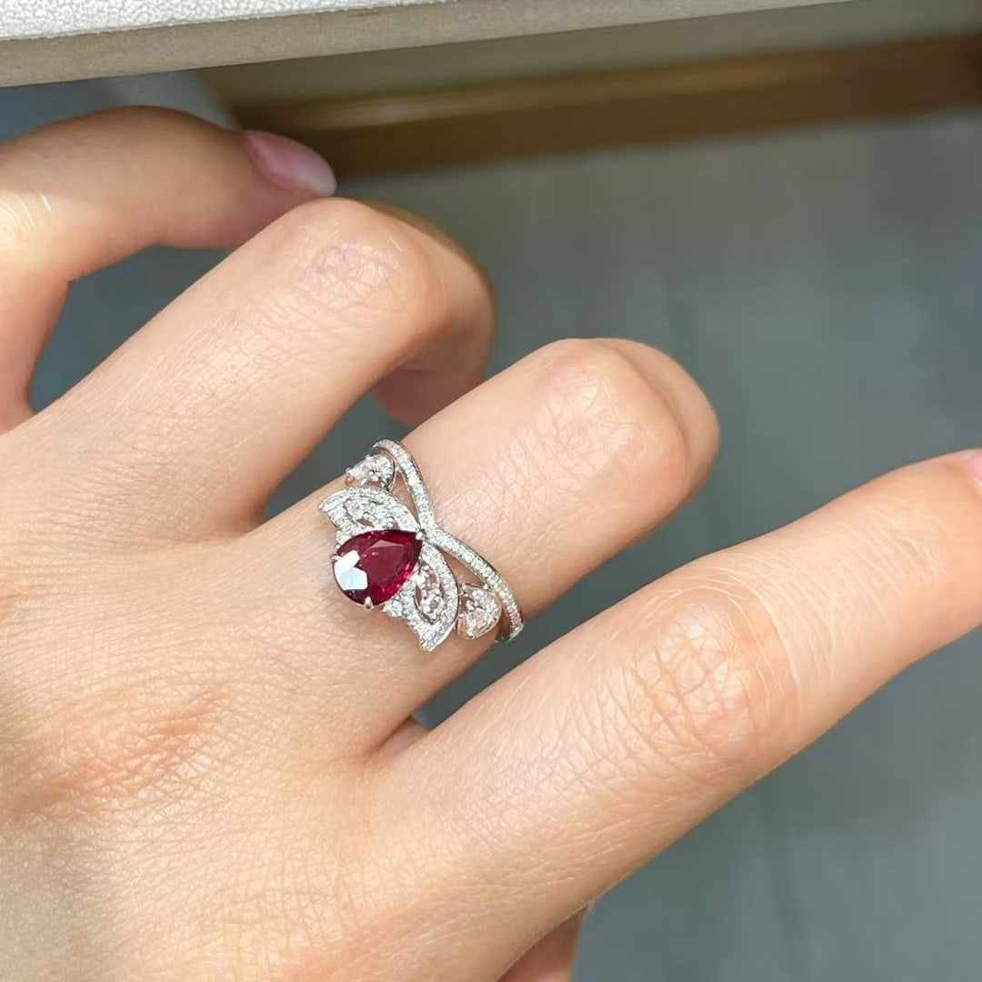 14k Gold 1.42 Ctw Natural Ruby & Diamond Ring - 4