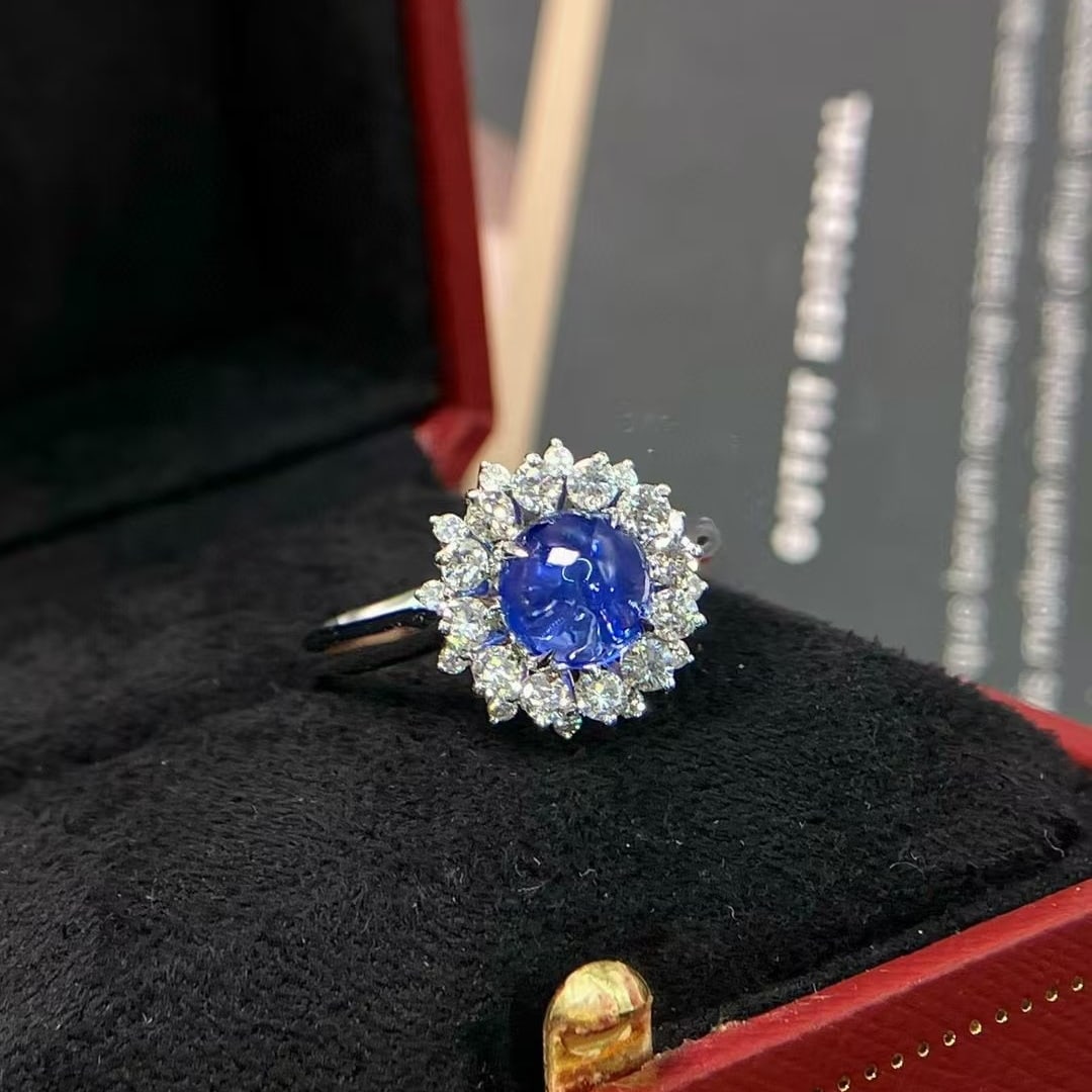 14k Gold 2.91 Ctw Natural Sapphire & Diamond Ring - 2
