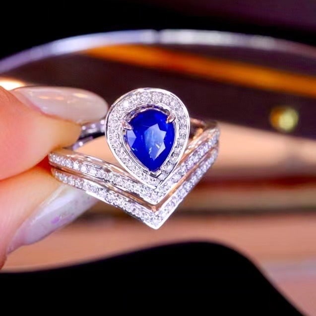14k Gold 1.22 Ctw Natural Sapphire & Diamond Ring - 2