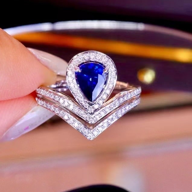 14k Gold 1.22 Ctw Natural Sapphire & Diamond Ring - 6