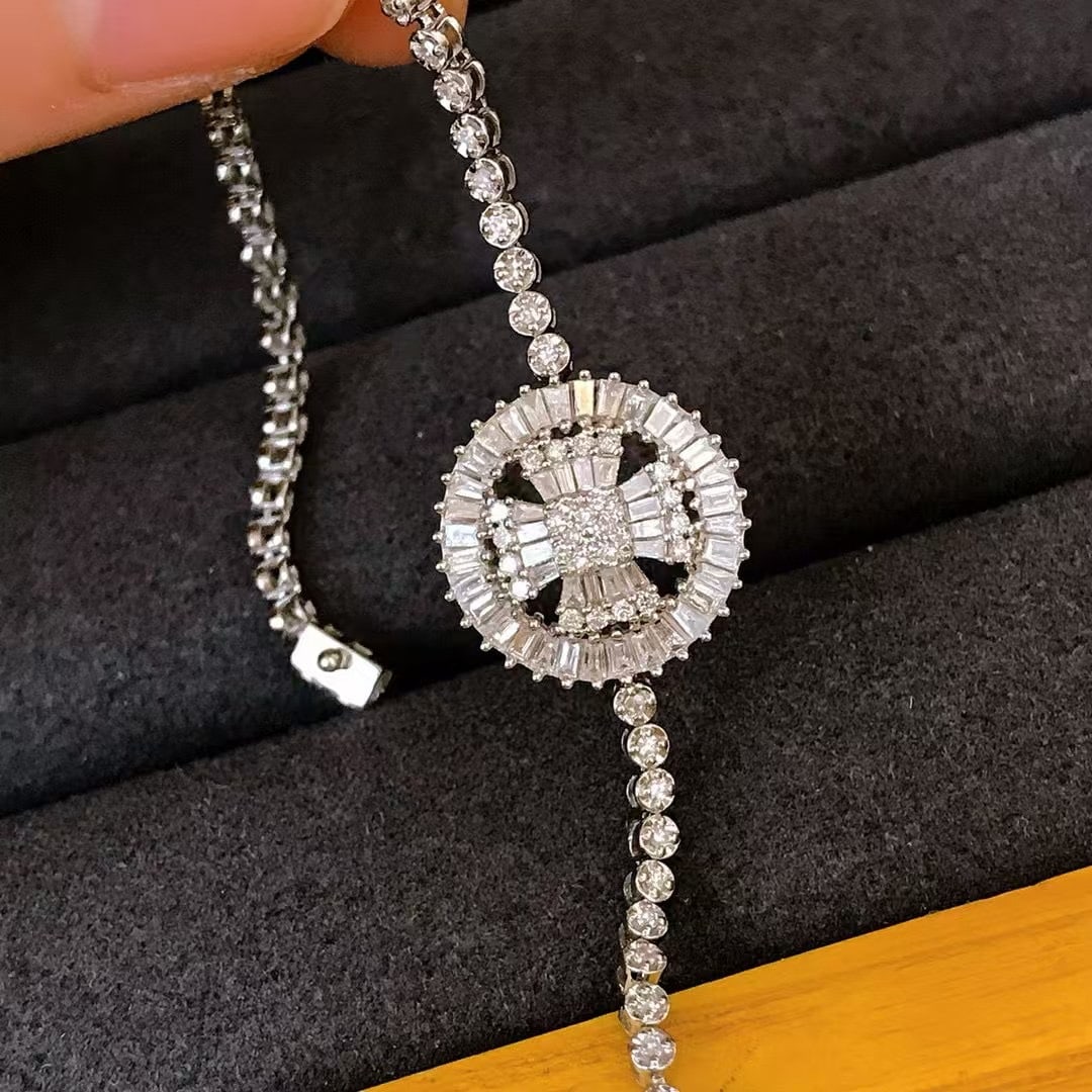 14k Gold 1.5 Ct Natural H Diamond Bracelet - 3