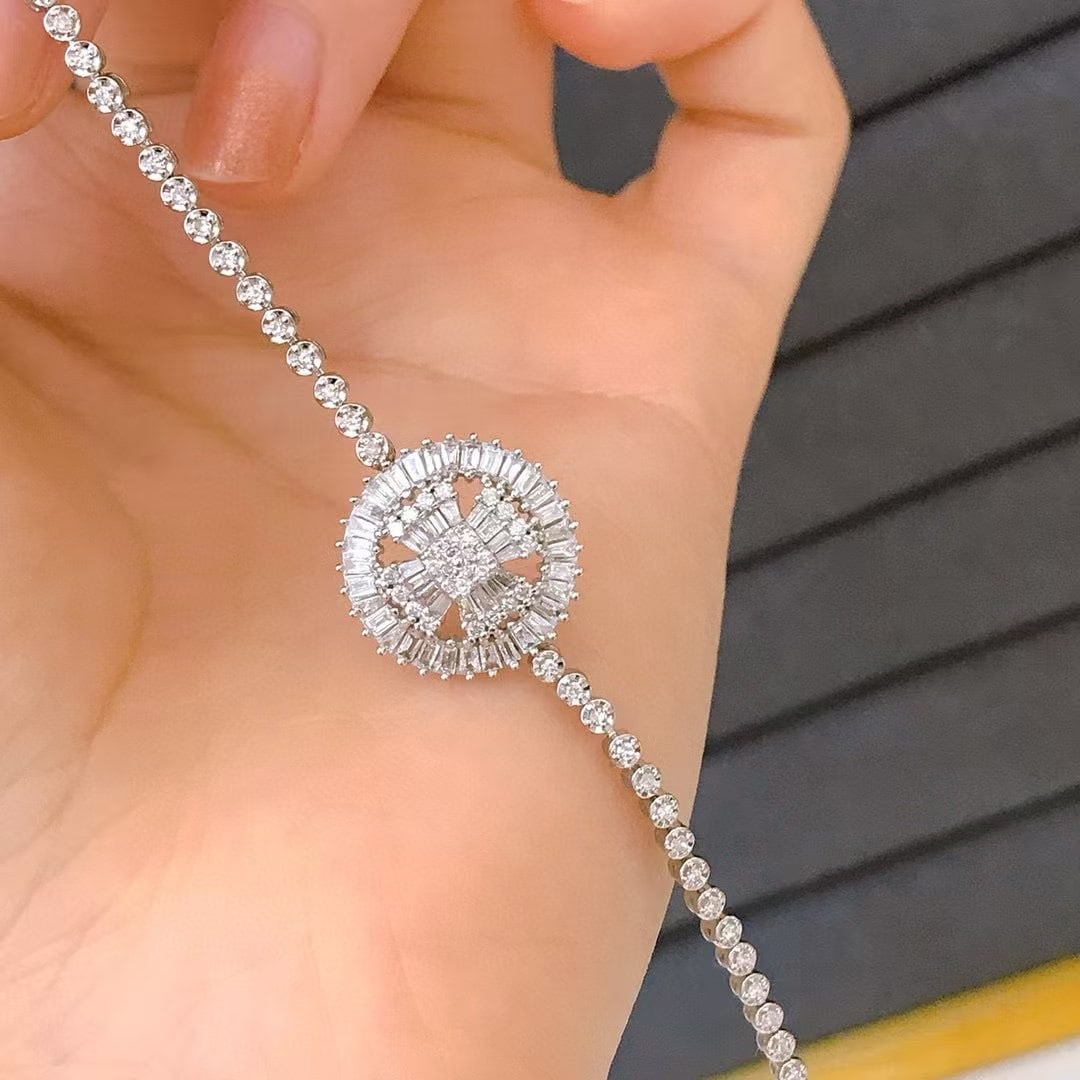 14k Gold 1.5 Ct Natural H Diamond Bracelet - 4