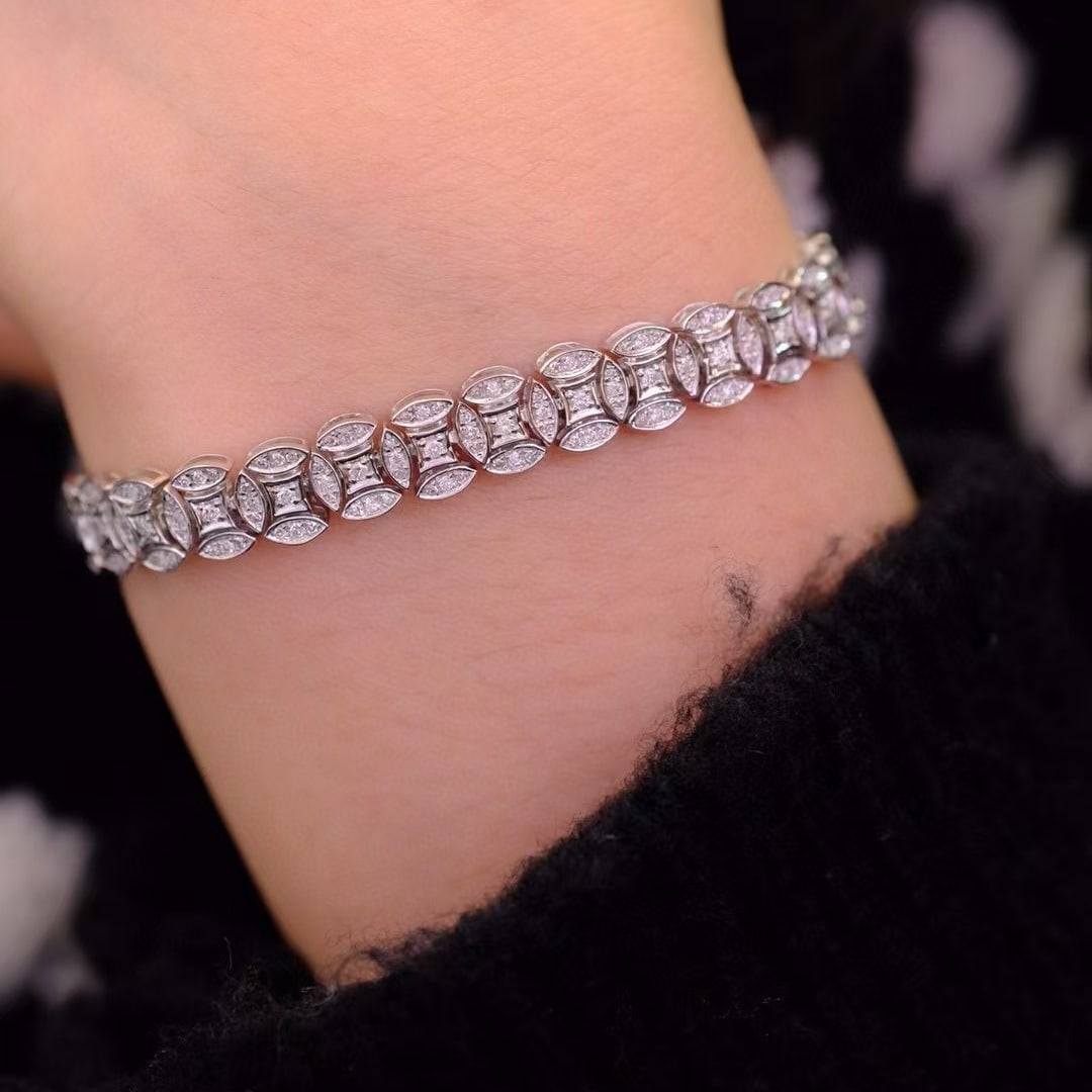 14k Gold 1.8 Ct Natural H Diamond Bracelet - 2