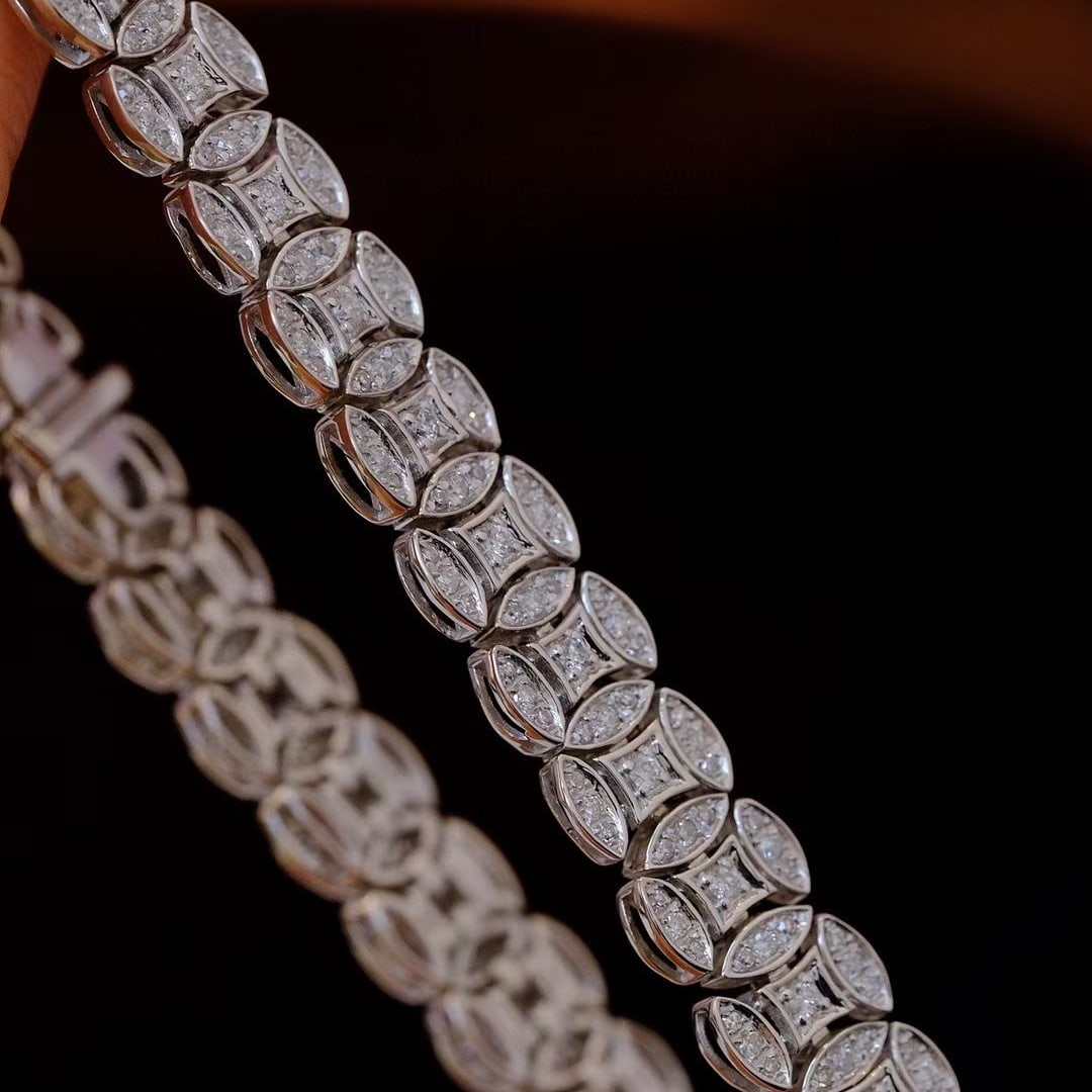 14k Gold 1.8 Ct Natural H Diamond Bracelet - 3
