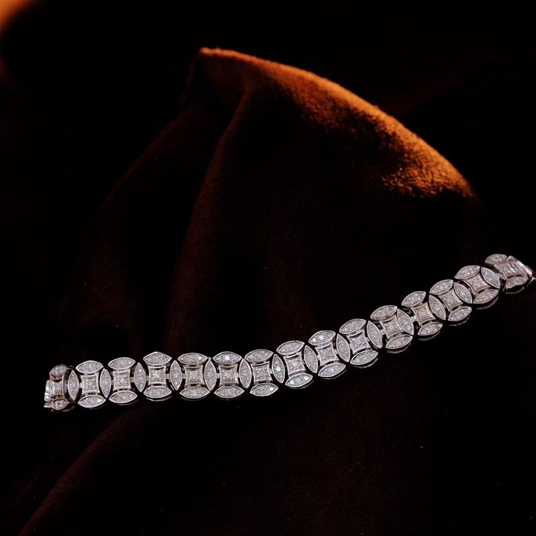 14k Gold 1.8 Ct Natural H Diamond Bracelet - 5