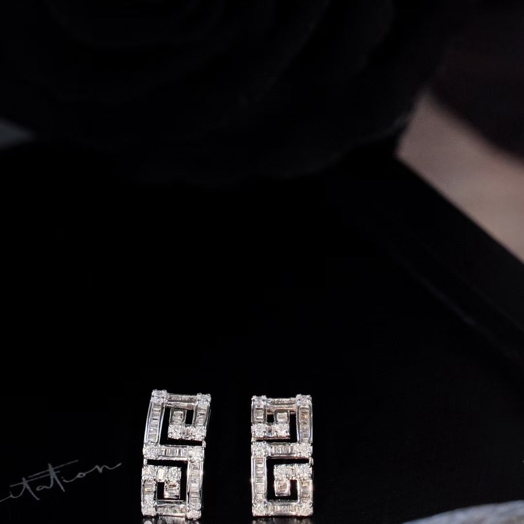 14k Gold 0.86 Ct Natural H Diamond Earrings - 2