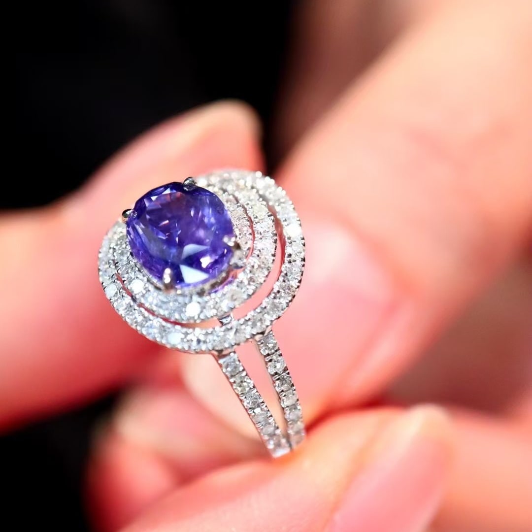 14k Gold 2.52 Ctw Natural Sapphire & Diamond Ring - 3
