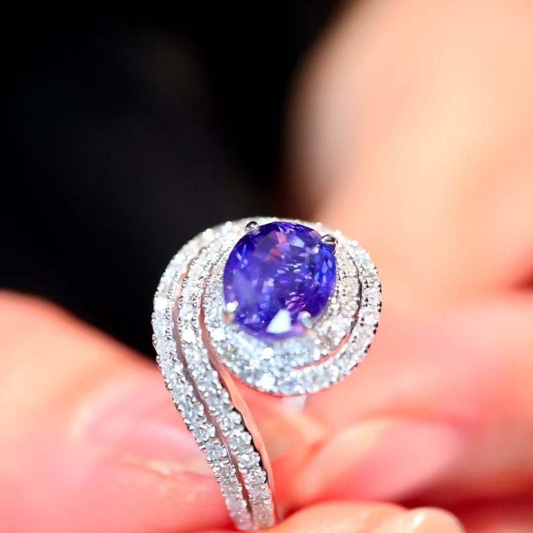 14k Gold 2.52 Ctw Natural Sapphire & Diamond Ring - 4