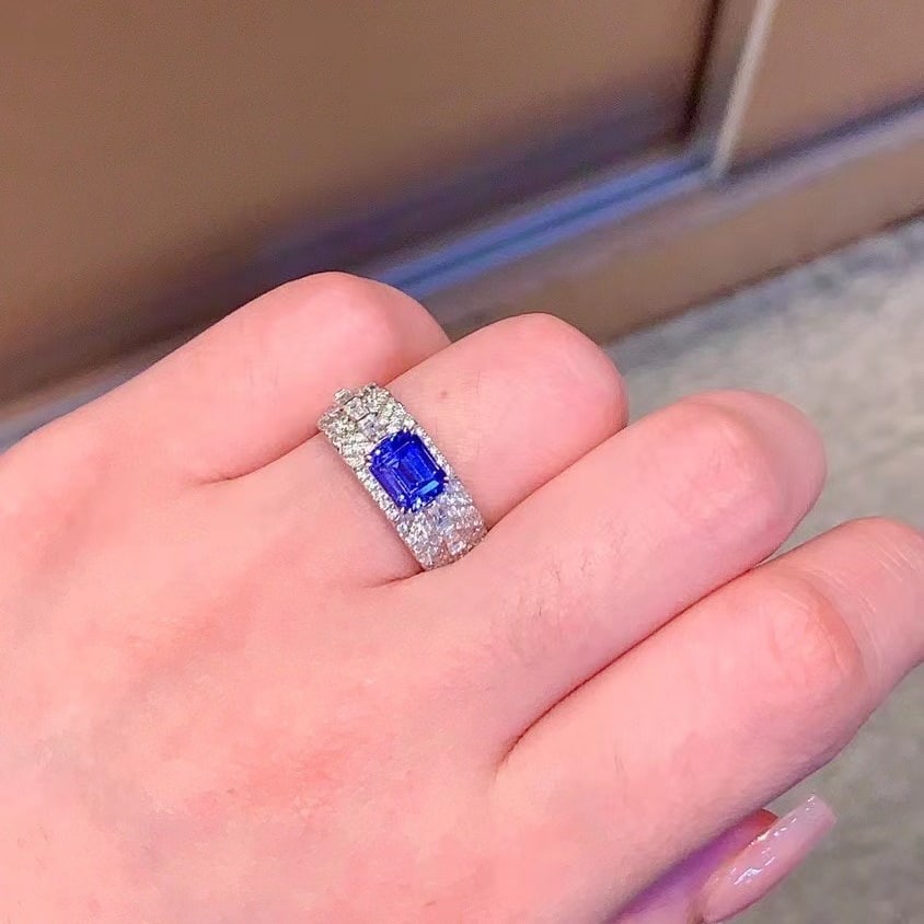 14k Gold 2.74 Ctw Natural Sapphire & Diamond Ring - 3