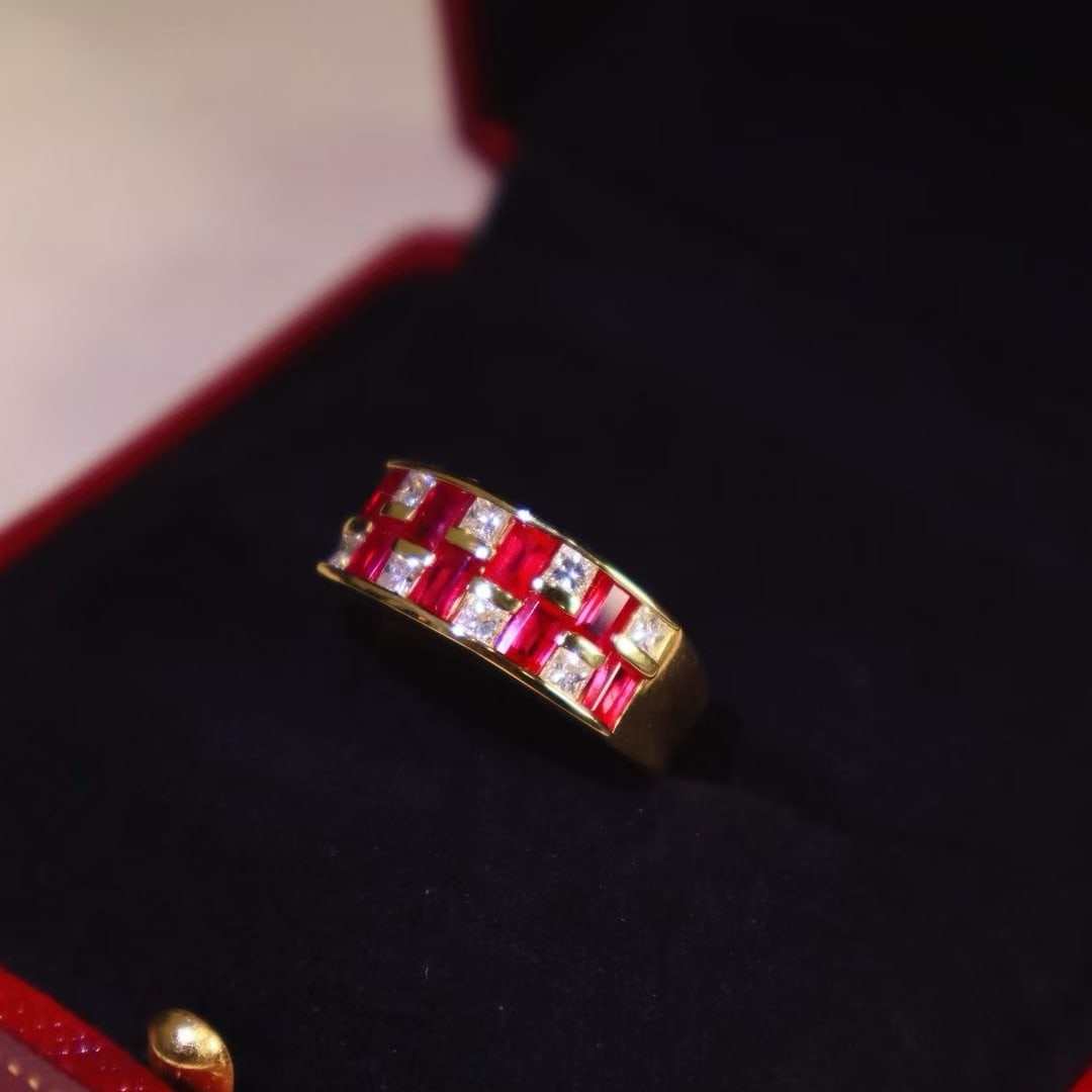 14k Gold 2.12 Ctw Natural Ruby & Diamond Ring - 2