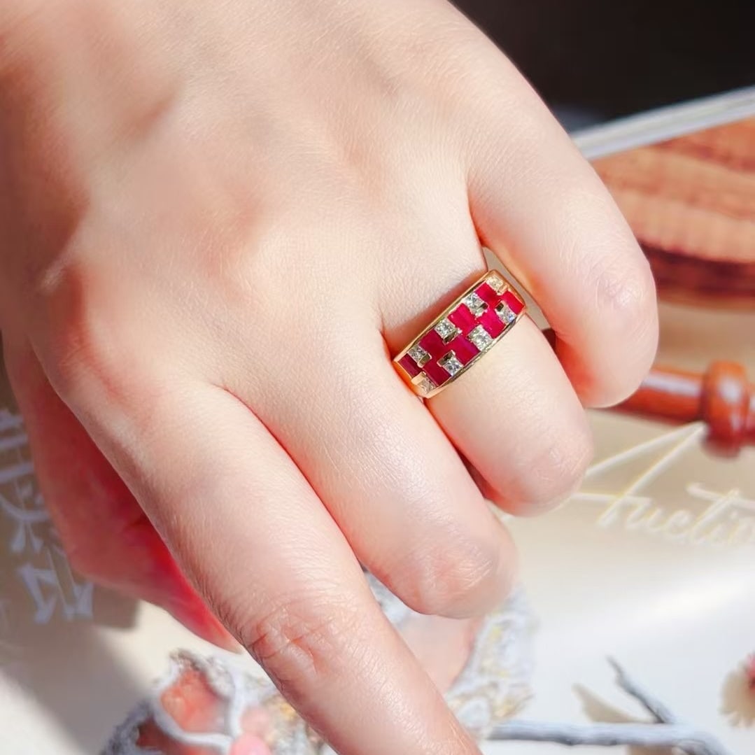 14k Gold 2.12 Ctw Natural Ruby & Diamond Ring - 5