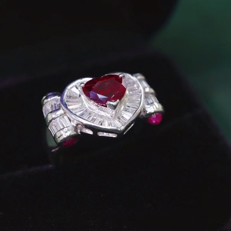 14k Gold 1.85 Ctw Vivid Red Natural Ruby & Diamond Ring - 2