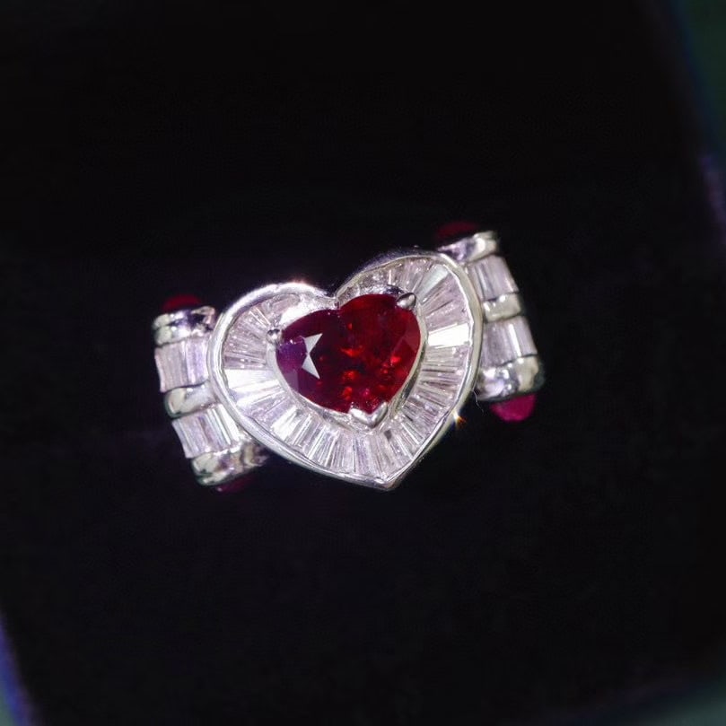 14k Gold 1.85 Ctw Vivid Red Natural Ruby & Diamond Ring - 4