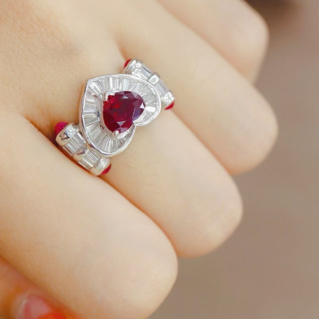 14k Gold 1.85 Ctw Vivid Red Natural Ruby & Diamond Ring - 5