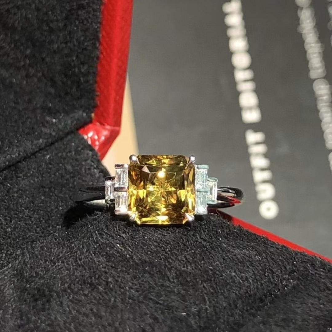14k Gold 2.38 Ctw Natural Chrysoberyl & Diamond Ring - 2