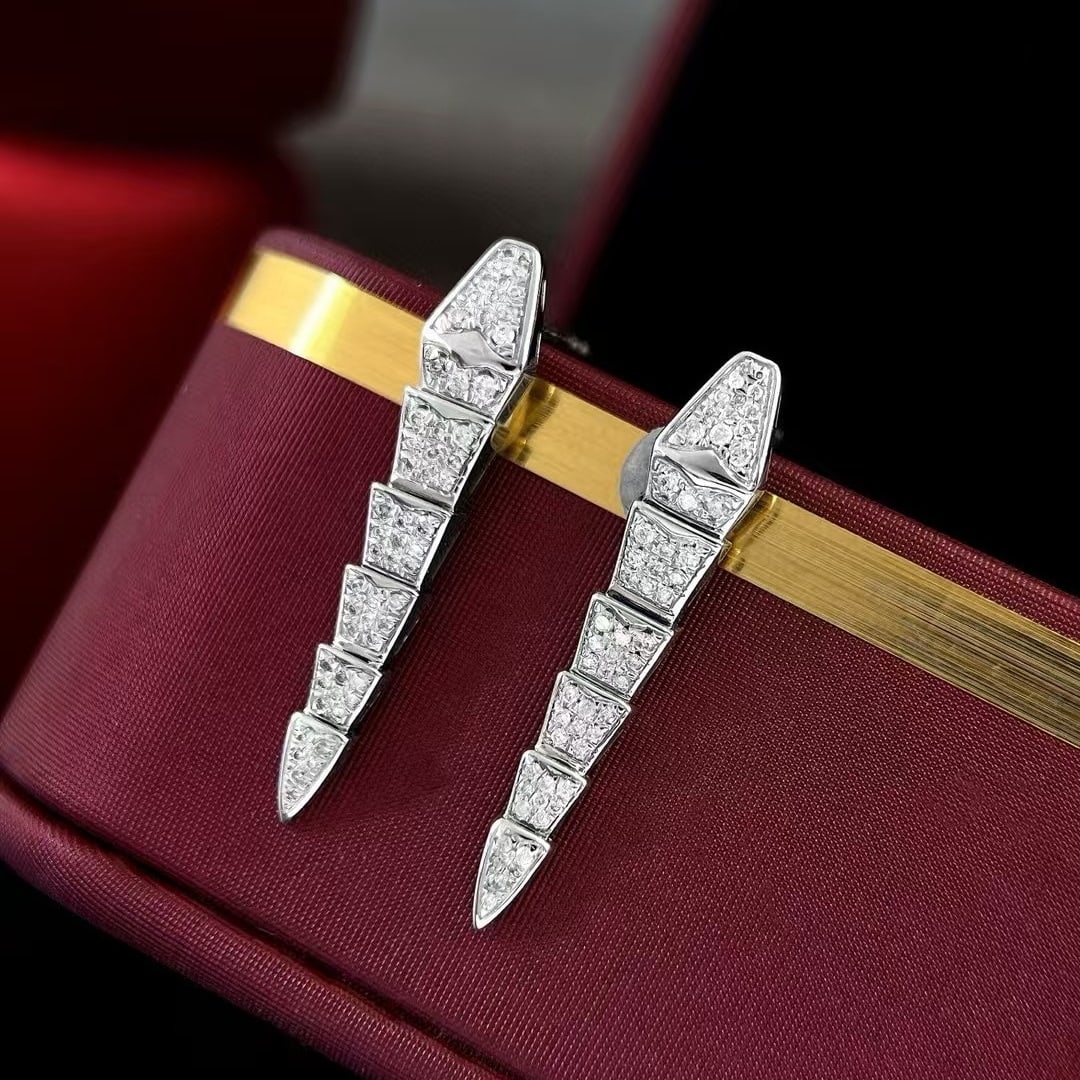 14k Gold 0.5 Ct Natural H Diamond Earrings - 4