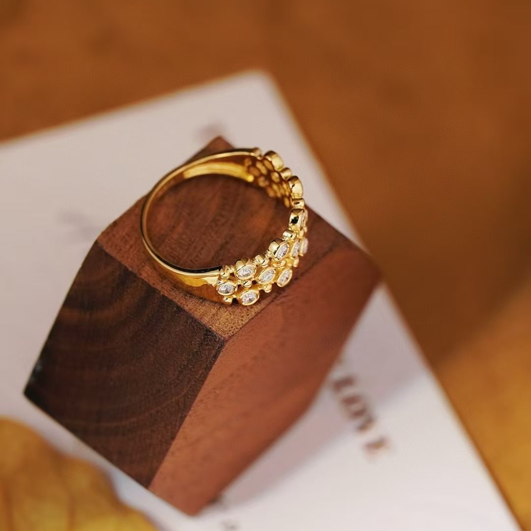 14k Gold 0.5 Ct Natural H Diamond Ring - 4
