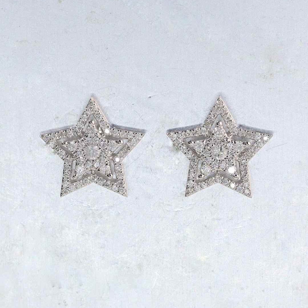 14k Gold 0.5 Ct Natural H Diamond Earrings - 6