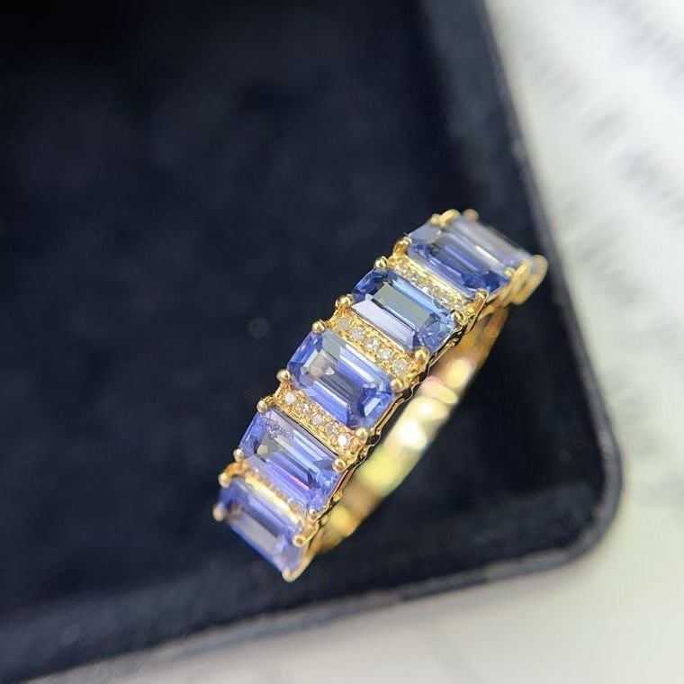 14k Gold 2.50 Ct Natural Sapphire & Diamond Ring - 3