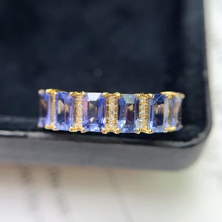 14k Gold 2.50 Ct Natural Sapphire & Diamond Ring - 4