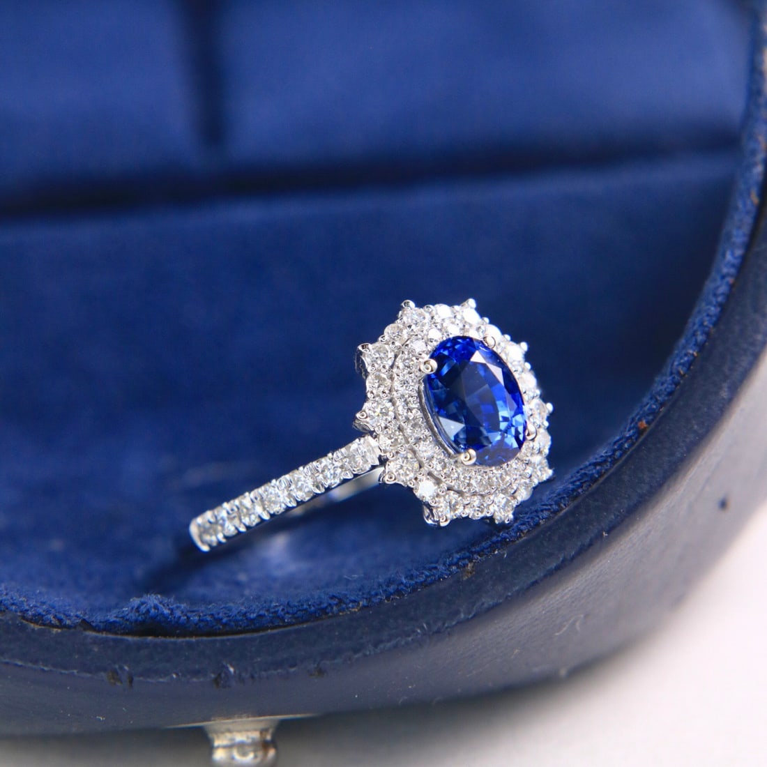 14k Gold 1.54 Ctw Natural Sapphire & Diamond Ring - 2