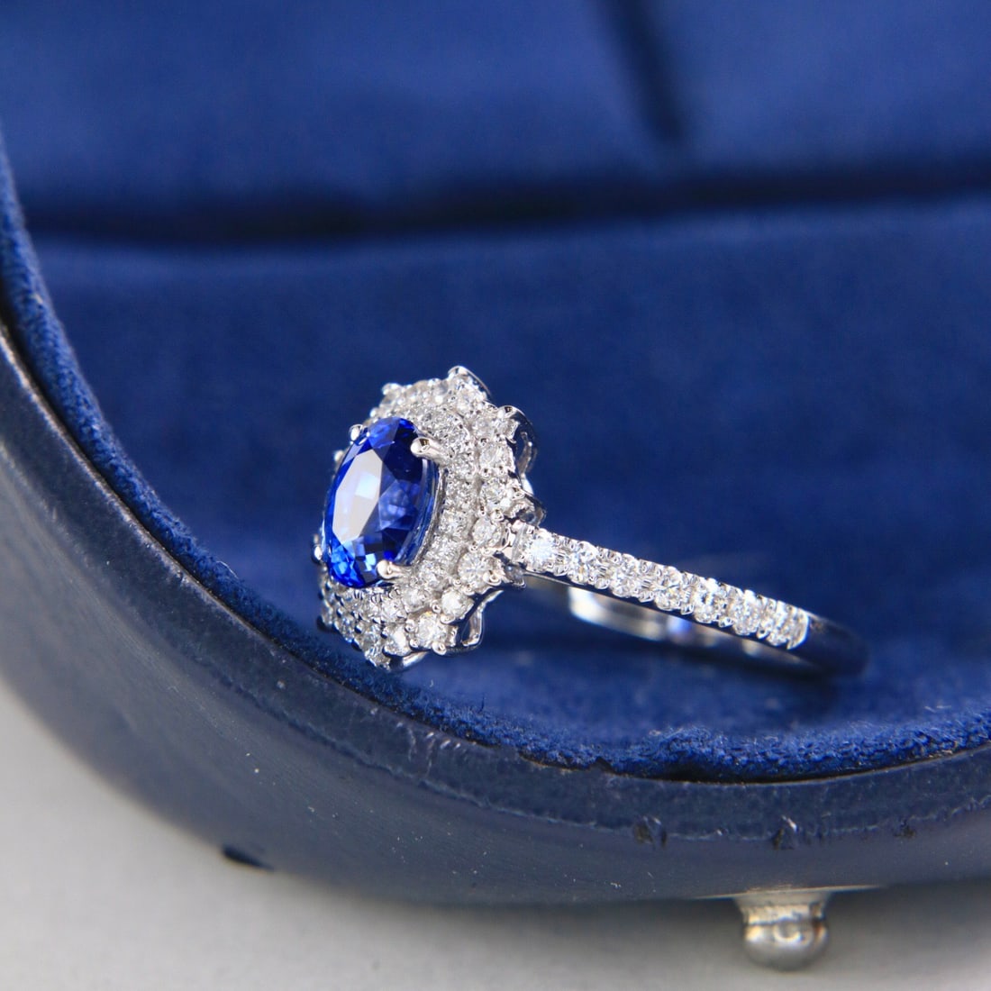 14k Gold 1.54 Ctw Natural Sapphire & Diamond Ring - 3
