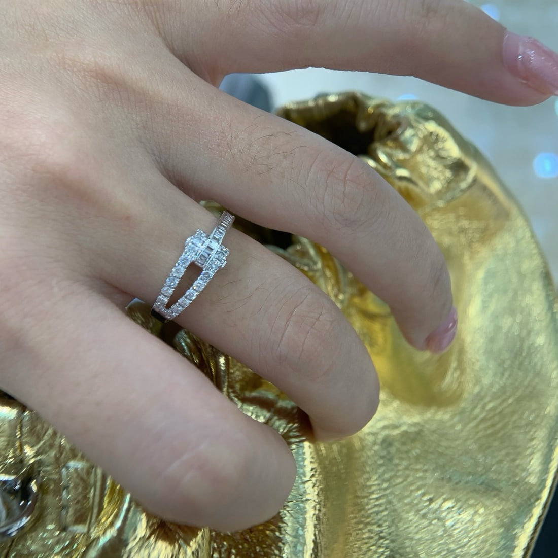 14k Gold 0.5 Ct Natural H Diamond Ring - 5