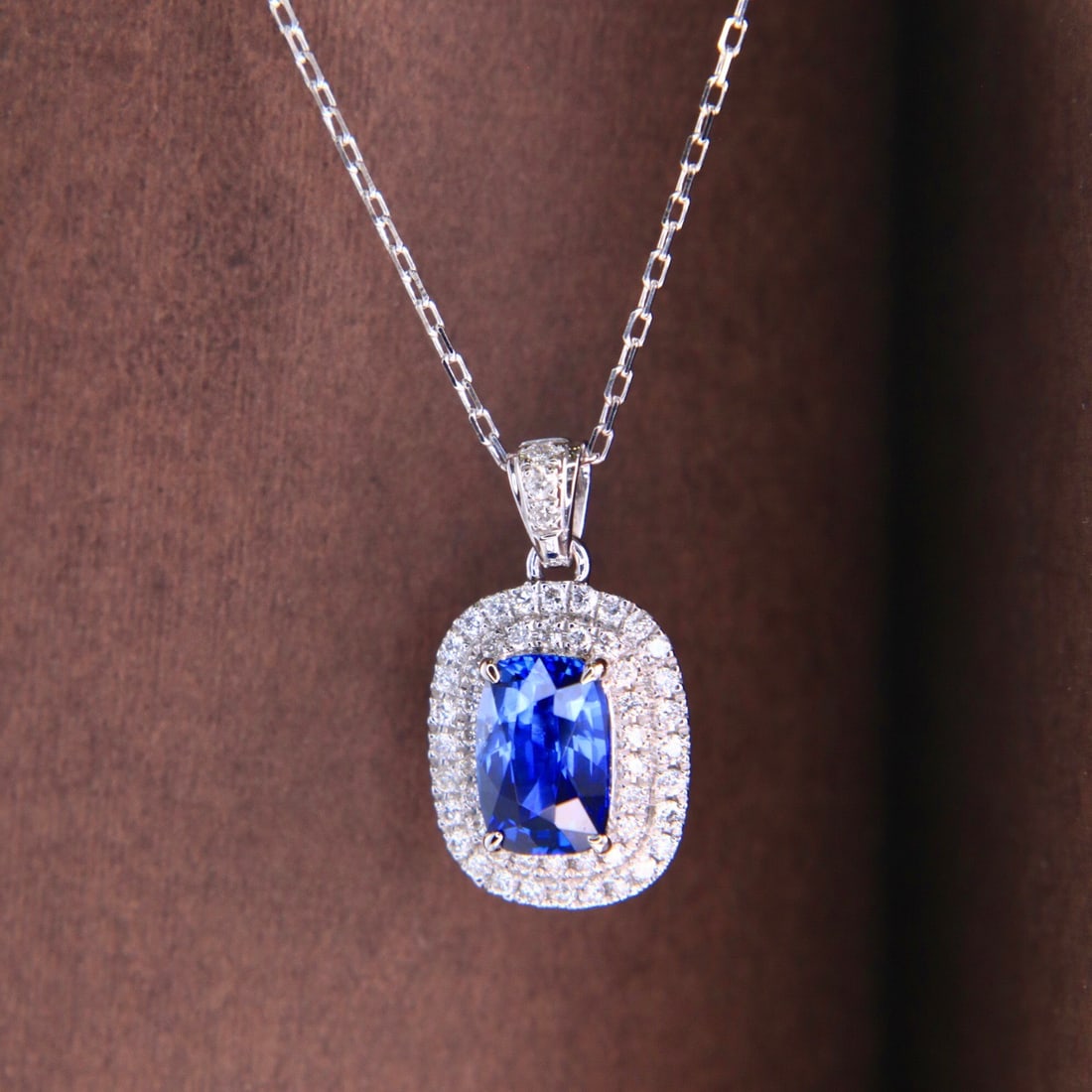 14k Gold 1.19 Ctw Natural Sapphire & Diamond Necklace - 7