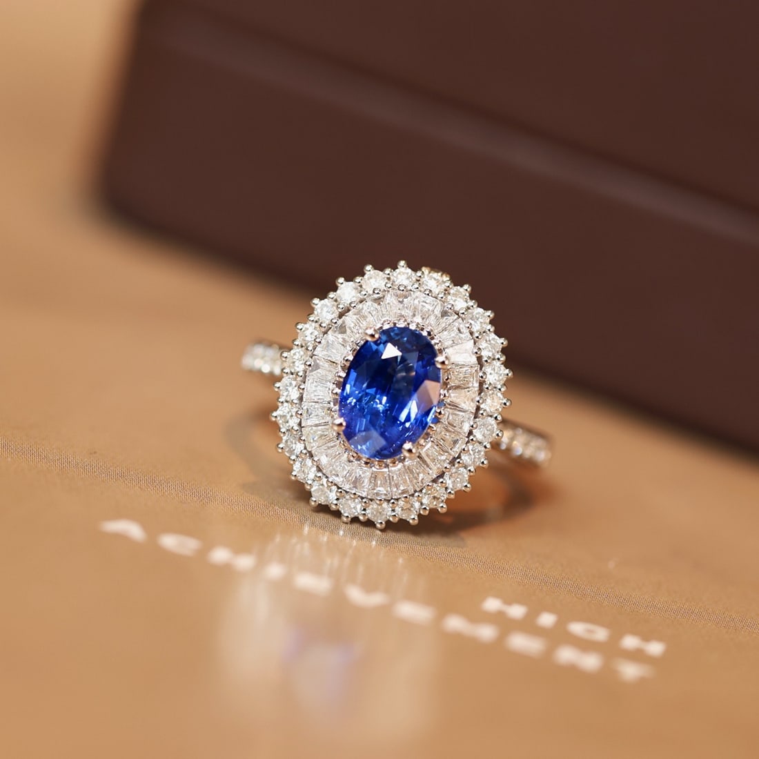 14k Gold 2.85 Ctw Vivid Blue Natural Sapphire & Diamond Ring/pendant( Without Chain ): Ref:231148217 // gold content:14k gold // ring size:7. 25us // // main gemstone:sapphire // shape:oval // carat weight:1. 70ct // color:vivid blue // treatment:natural // // adjacent gemstone 2 :