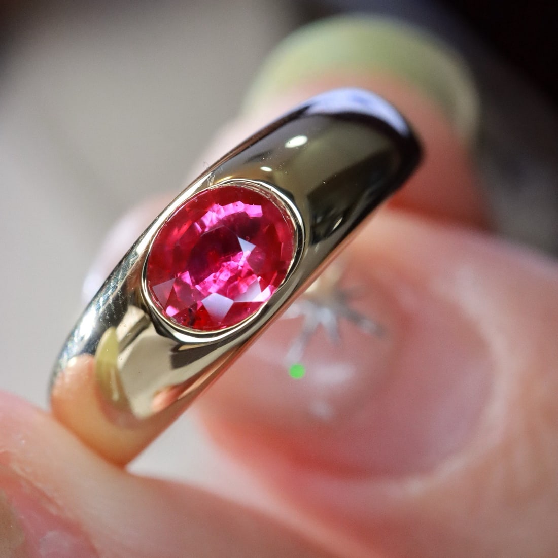 14k Gold 0.38 Ct Natural Ruby Ring: Ref:231148227 // gold content:14k gold // ring size:7. 25us // // main gemstone:ruby // shape:oval // carat weight:0. 38ct // color:red // treatment:natural // Condition: New Low Estimate: 4600.00