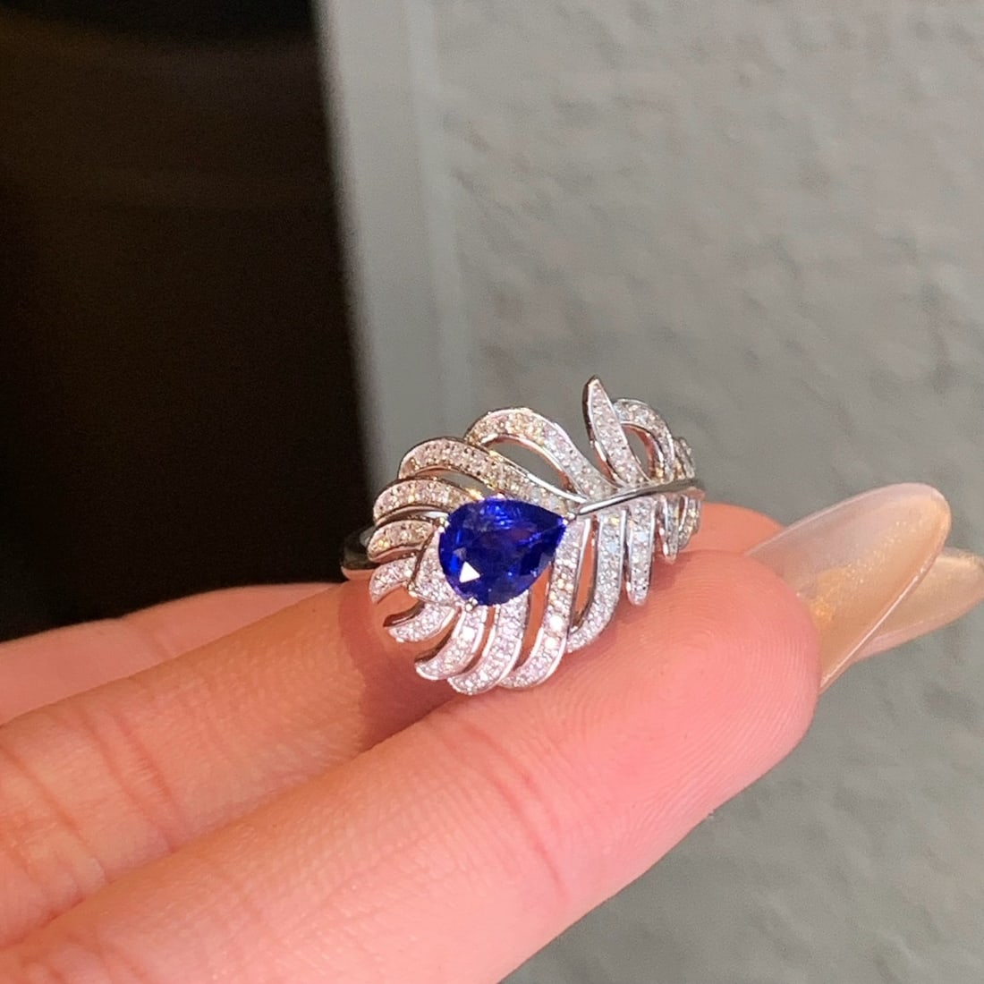 14k Gold 1.30 Ctw Natural Sapphire & Diamond Ring - 7