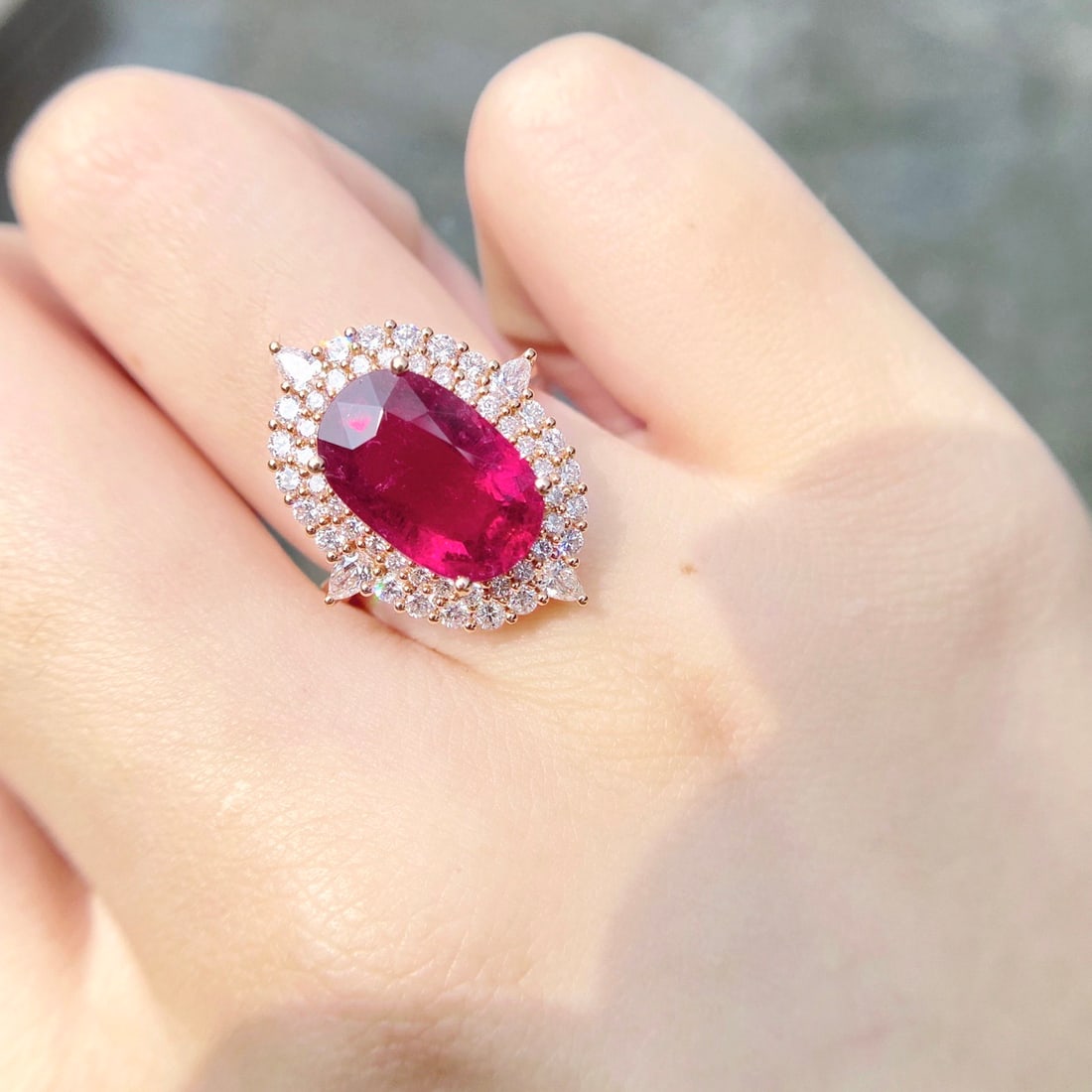 14k Gold 5.77 Ctw Natural Tourmaline & Diamond Ring - 3