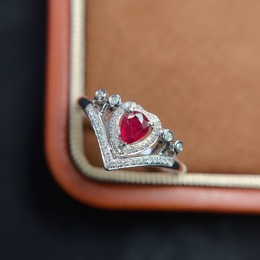 14k Gold 0.40 Ct Natural Ruby & Diamond Ring - 2