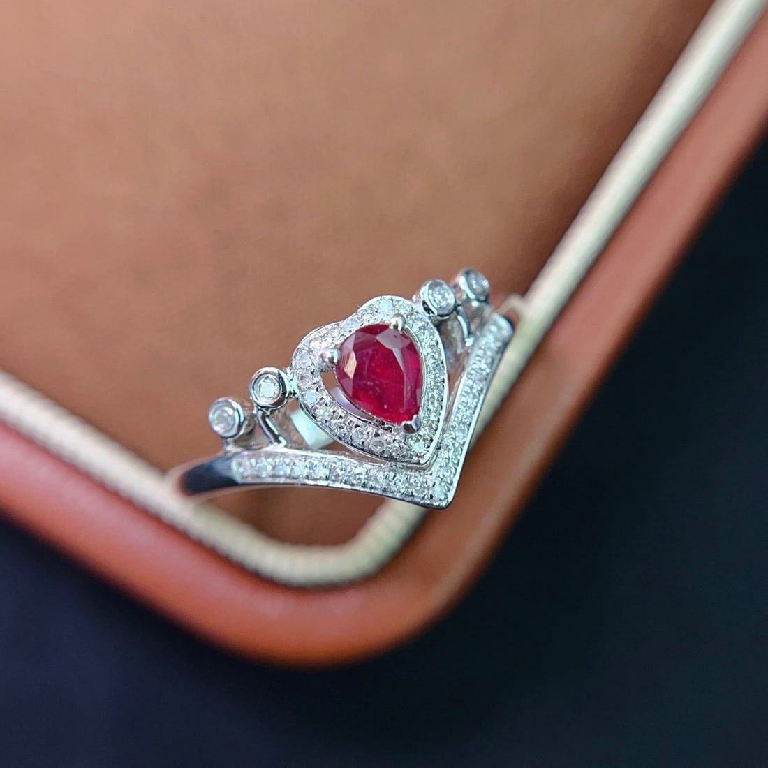14k Gold 0.40 Ct Natural Ruby & Diamond Ring - 3