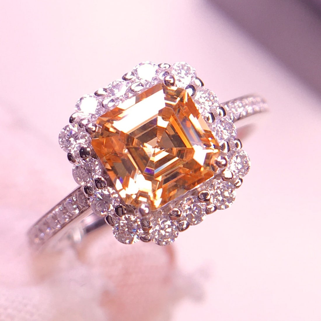 14k Gold 1.2 Ct Natural Sapphire & Diamond Ring: Ref:231148411 // gold content:14k gold // ring size:7. 25us // // main gemstone:sapphire // shape:octagonal // carat weight:1. 2ct // color:yellow // treatment:natural // // adjacent gemstone 2 :