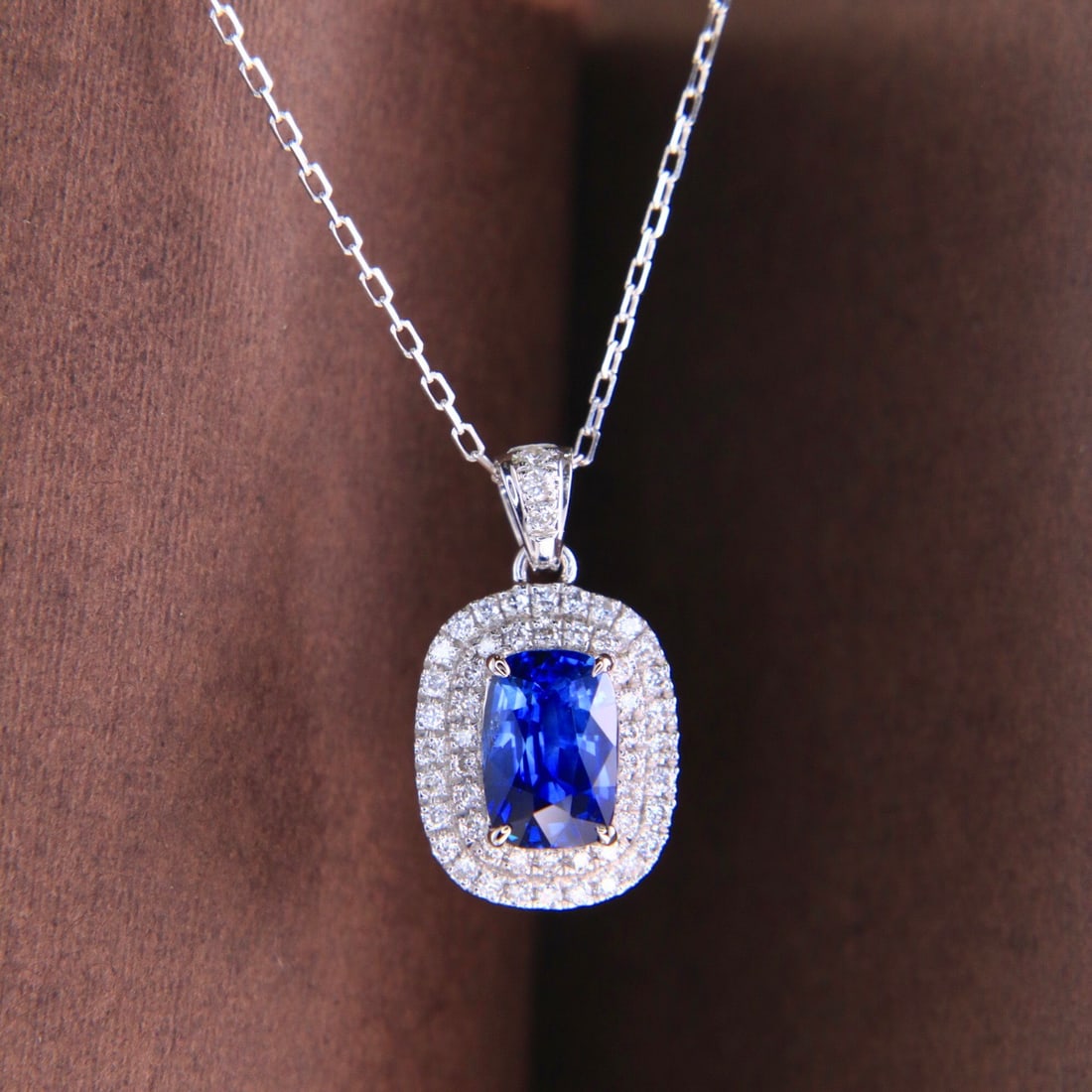 14k Gold 1.19 Ctw Natural Sapphire & Diamond Necklace - 6