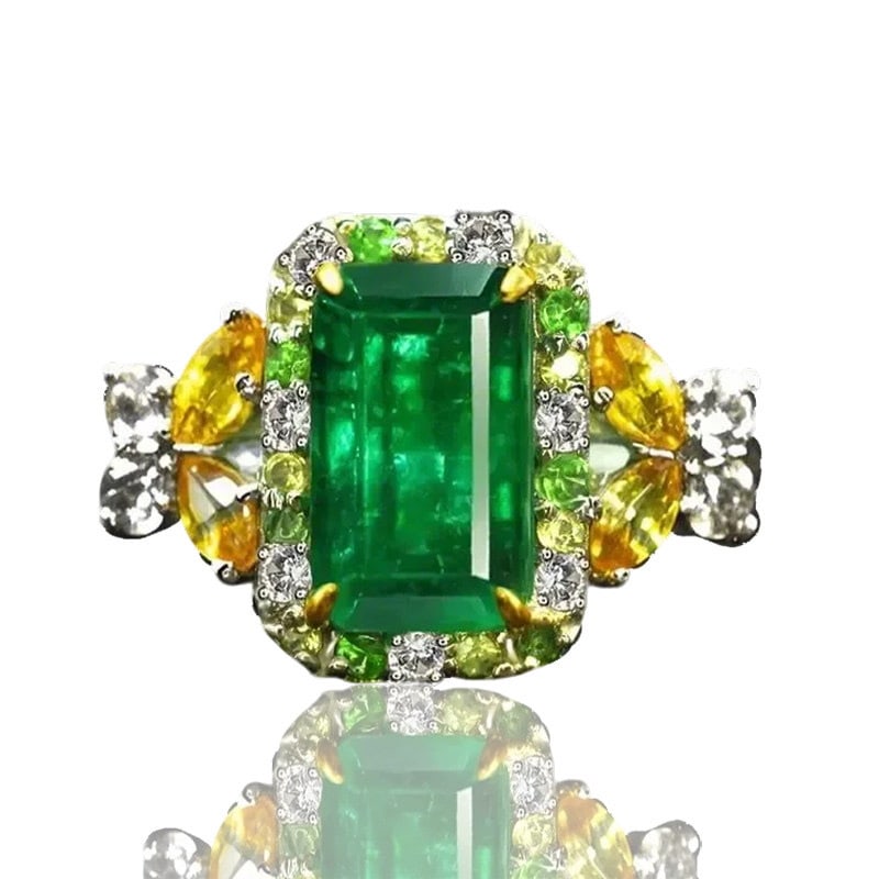 14k Gold 2.44 Ctw Natural Emerald & Sapphire Ring - 2