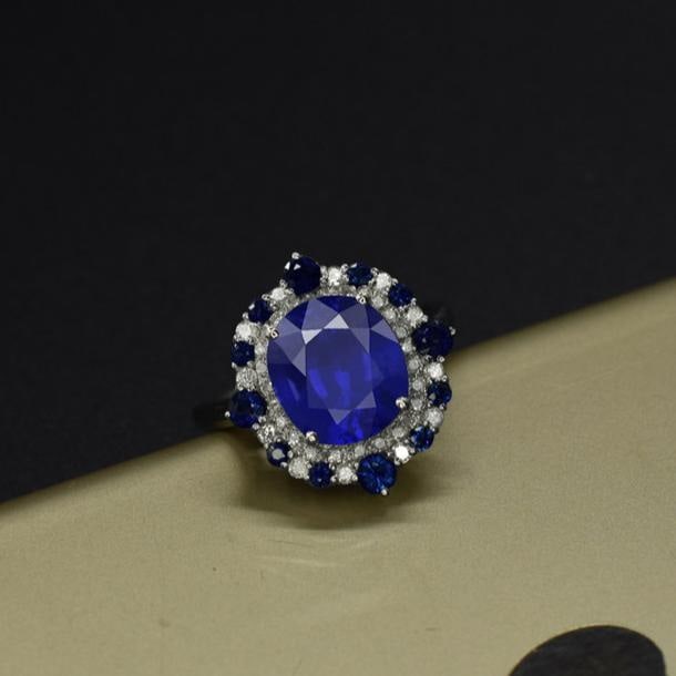 14k Gold 3.47 Ctw Natural Sapphire & Diamond Ring - 3