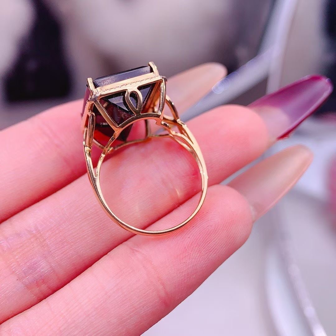 14k Gold 14.00 Ct Natural Tourmaline & Diamond Ring - 2