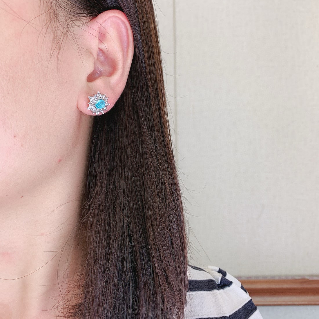 14k Gold 2.0 Ctw Natural Paraiba Tourmaline & Diamond Earrings - 6
