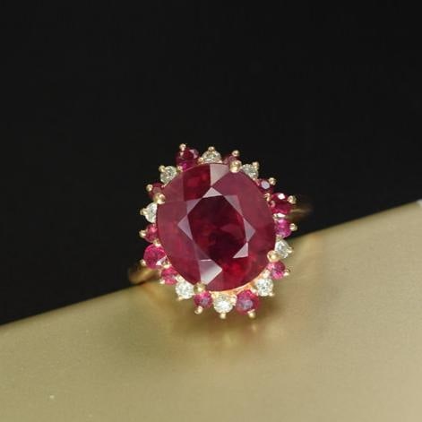 14k Gold 5.25 Ctw Natural Tourmaline & Ruby Ring - 4