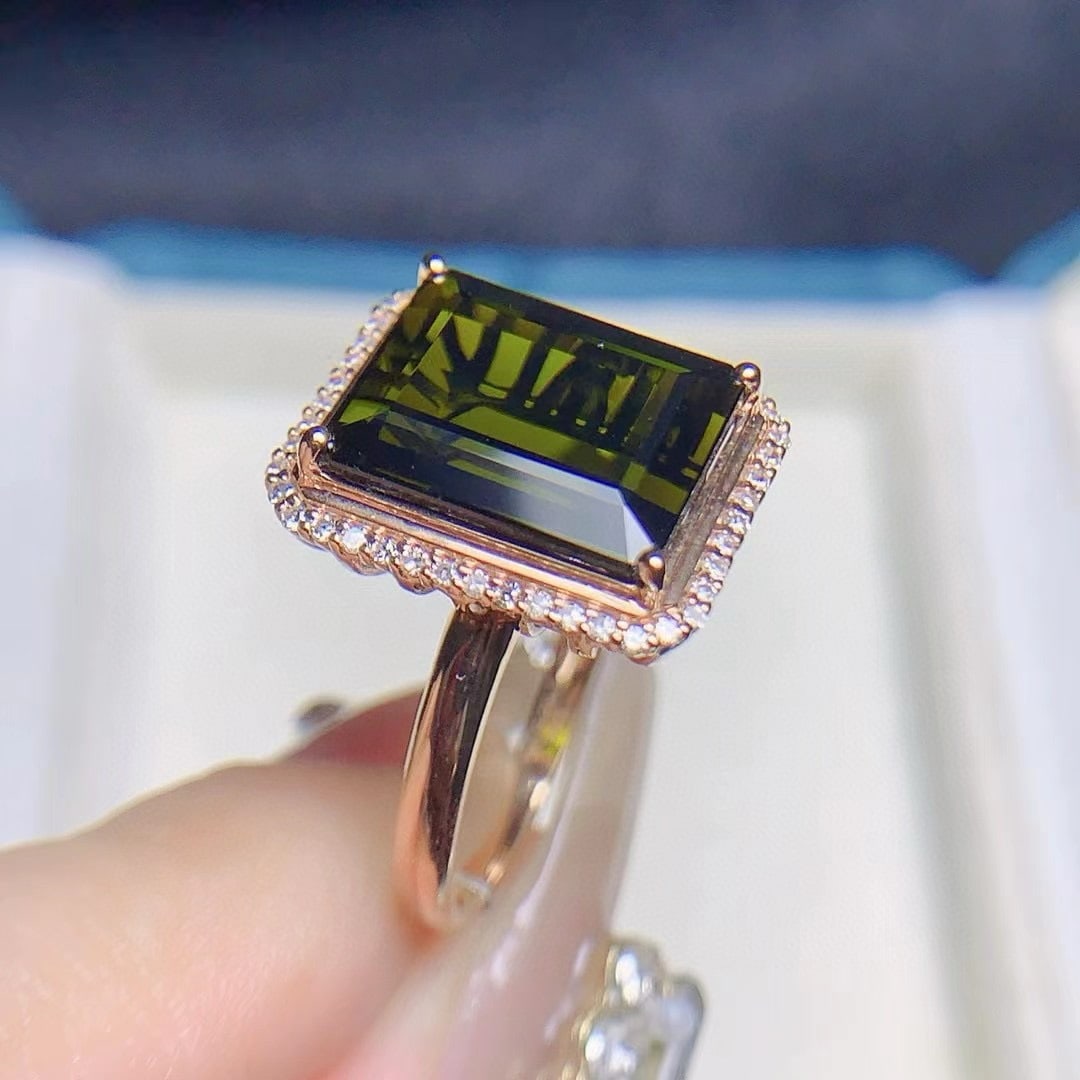 14k Gold 8.33 Ctw Natural Tourmaline & Diamond Ring - 5