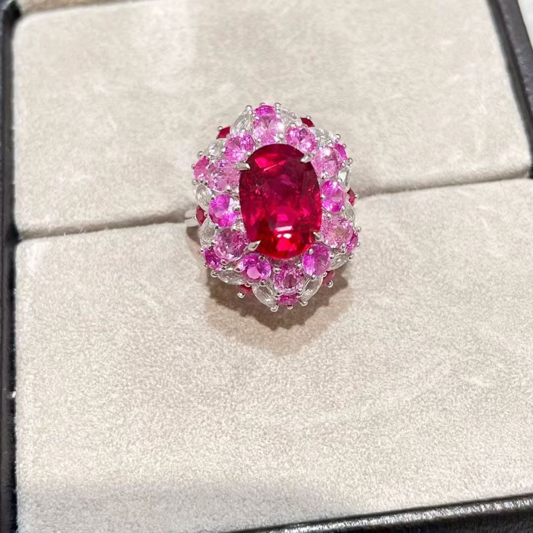 14k Gold 8.47 Ctw Natural Tourmaline & Sapphire Ring - 2