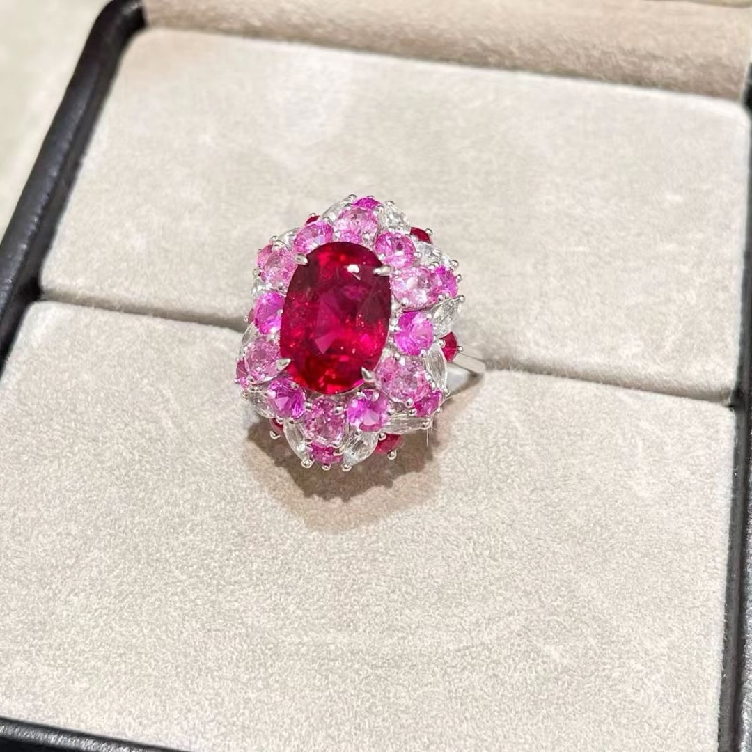 14k Gold 8.47 Ctw Natural Tourmaline & Sapphire Ring - 7