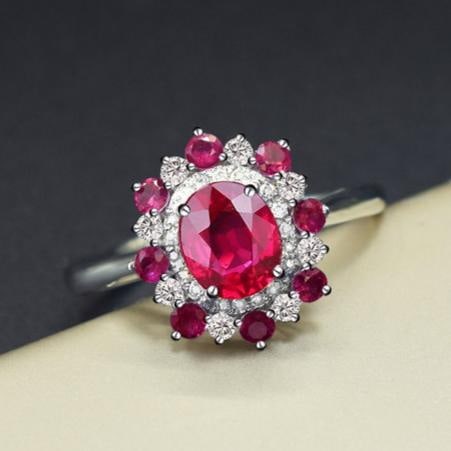 14k Gold 1.27 Ctw Natural Ruby & Diamond Ring - 4