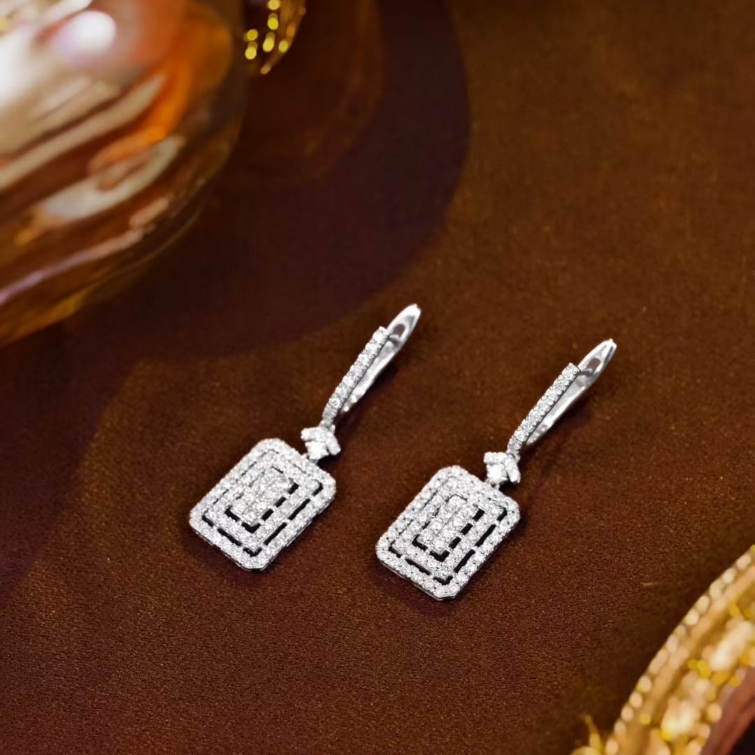 14k Gold 0.80 Ct Natural H Diamond Earrings - 2